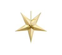 Stella 3D cartone Decorativa per Feste e Natale Oro Lucido misura 70 cm