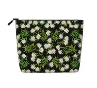 Stella alpina alpina svizzera floreale, Borsa per cosmetici in lino sintetico Borsa per trucco Borsa da viaggio portatile