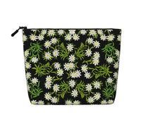 Stella alpina alpina svizzera floreale, Borsa per cosmetici in lino sintetico Borsa per trucco Borsa da viaggio portatile