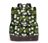 Stella alpina alpina svizzera floreale,Zaino da donna, impermeabile, leggero, in pelle PU, alla moda, da viaggio