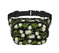 Stella alpina svizzera floreale, Marsupio quadrato a doppio strato, borsa da viaggio, marsupio casual