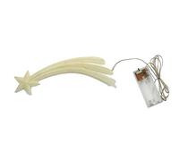 Stella COMETA Bianca 15 CM PRESEPE con LUCI Fissa O INTERMITTENTE Luce Calda Decorazione Glitter AMBIENTAZIONI Natale Alimentazione BATTERIE