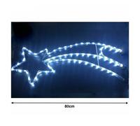 STELLA COMETA CON LED LUCE BIANCA FREDDA 80CM DECORAZIONE NATALE
