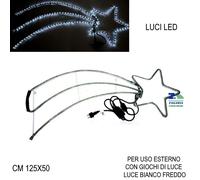 STELLA COMETA LUMINOSA LED BIANCO FREDDO CON GIOCHI LUCE CM 125X50 USO ESTERNO