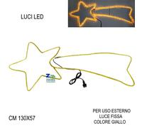 STELLA COMETA LUMINOSA LED LUCE FISSA COLORE GIALLO CM 130X57 PER ESTERNO