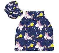 Stella Danzante Unicorno Blu Passeggino Tettoia Copri Seggiolino Copertura Infermieristica Auto per Bambini per L'Allattamento Al Seno Morbido Traspirante Elastica Tettuccio