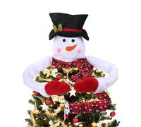 Stella di Albero di Natale Pupazzo di neve | Peluche Ornamento Di Cime Di Albero Di Natale,Decorazione Stagionale per Soggiorno Appartamento Ufficio Classe Scuola Dormitorio