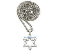 Stella di David Cristallo Strass Collana con Pendente Con 61cm Catena Religiosa