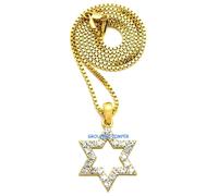 Stella di David Cristallo Strass Collana con Pendente Con 61cm Catena Religiosa