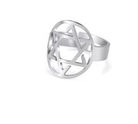 Stella Di David Esagramma Anello Donne Uomini In Acciaio Inox Anelli Da Dito Vintage Israele Ebraismo Ebraico Gioielli Regalo