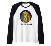 Stella di David, Leone di Giuda Zion Emblema Maglia con Maniche Raglan