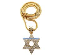Stella di David Nuovo Cristallo Strass Ciondolo Collana
