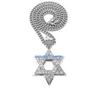 Stella di David Nuovo Cristallo Strass Ciondolo Collana