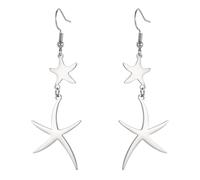 Stella di Mare Orecchini per le Donne In Acciaio Inossidabile Dainty Boho Ocean Sea Life Stella di Mare Orecchini Pendoli Estate Beach Gioielli Regali di Amicizia (argento 2)