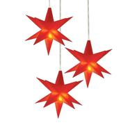 Stella di Natale 3D, 12 cm, colore bianco caldo, stella luminosa a LED con batteria timer, colore rosso, stelle luminose per finestre e decorazioni natalizie