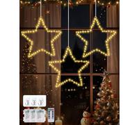 Stella di Natale Luminosa, 3 Pezzi Luci Natale Esterno Batteria con Timer, 8 Modalità Stella Luminosa Natale da Esterno, IP44 40LED Luci Natale Stelle per Esterno, Interno, Finestre, Poggiolo