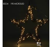 STELLA DI NATALE LUMINOSA CM 50 CON 190 MICROLED FLASH PER INTERNO ED ESTERNO