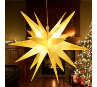 Stella di Natale Luminosa LED, Stella Luminosa 3D, Stelle Natalizie da Appendere, Addobbi Natalizi Stelle Pieghevole con Luci LED, Decorazione Finestra per Natale, Matrimoni, Compleanni, Feste