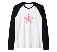 Stella Fatta di partiture e Chiave di Violino Maglia con Maniche Raglan