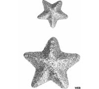 Stella glitterata dimensioni assortite 15/35mm argento 2 confezioni da 45 pezzi