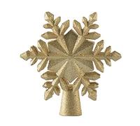 Stella illuminata con puntale per albero di Natale con proiettore a LED rotante a forma di fiocco di neve. Decorazione per albero di Natale