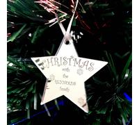 Stella Incisa Personalizzata Albero Natale "Christmas with the Family"