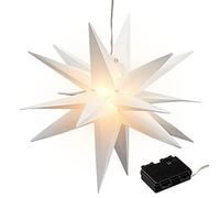 Stella luminosa 3D bianca in PVC LED da appendere, illuminata con 15 LED Ø 35 cm Outdoor IP44 (1 X LED stella luminosa bianco)