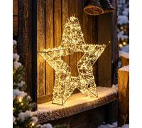 Stella Luminosa di Natale 3D da 38cm con Base 600 Micro LED luce calda IP44