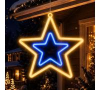 Stella Luminosa di Natale Neon da 54cm uso Esterno 336 LED Luce Calda e Blu