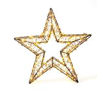 Stella Luminosa Natalizia 40 cm, 400 LED Luce Calda, Struttura Nera, Idonea Anche per Esterni