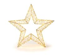 Stella Luminosa Natalizia 70 cm con 1500 LED Luce Calda, Struttura Oro, Idonea Anche per Esterni
