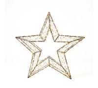 Stella Luminosa Natalizia 70 cm con 800 LED Luce Calda, Struttura Nera, Idonea Anche per Esterni