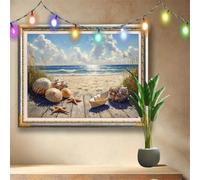 Stella marina 5D Diamond Painting Kit Completo con Crystal Art e Diamantini per Adulti,Spiaggia Pittura Diamante Fai Da Te Grandi (90x70cm),Strass a Punto Croce per Decorazione Casa e Pareti 58F-1956