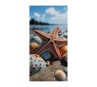 Stella marina colorata sulla spiaggia Copertura della porta Banner Forniture per decorazioni per feste Portico Appeso Banner Personalizzazione Banner per feste di compleanno Giardino Prato