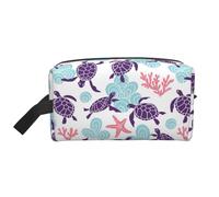 Stella marina retrotartaruga, Borsa per il trucco Borsa per cosmetici Borsa da viaggio portatile da viaggio Borsa per trucco Organizer