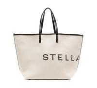 Stella McCartney - Elegante Borsa Beige in Cotone/Pelle con Stampa Logo - -Bags -Donna -Beige -ONE SIZE
