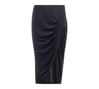 Stella McCartney - Gonna Midi Effetto Sottoveste in Raso - - Skirts - Donna - Nero - L