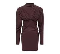 Stella McCartney - Mini abito a maniche lunghe con collo alto e pieghe - - Dresses - Donna - Marrone - S