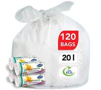 Stella Pack Sacchi Spazzatura 20l Sacchi Manici Medi Resistenti e Flessibili con Chiusura Sicura per Uso Domestico e Esterno 120 Pezzi Ideali per Raccolta Differenziata Trasporto