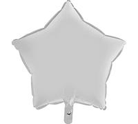 Stella palloncino star shape foil balloon mylar (46cm, 18"), bianco satinato