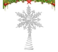 Stella per Albero di Natale 21cm Puntale per albero di Natale en a forma di stella oro Fiocco di neve stella albero di natale argento punta per albero di natale Addobbi per l'albero di Natale