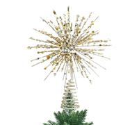 Stella per albero di Natale a forma di stella illuminata per albero | Ornamento a stella dell'albero di Natale - Decorazione per albero di stella illuminata a LED decorazioni per alberi di Natale per