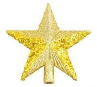 Stella per albero di Natale con paillettes scintillanti e design classico a cinque punte, progettato per durare nel tempo e per l'uso stagionale delle vacanze (oro)