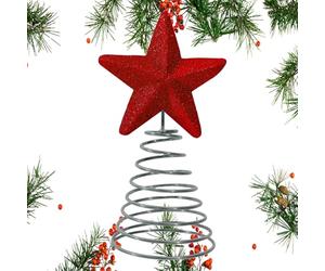 Stella per albero di Natale, corona decorativa con glitter per coppa del