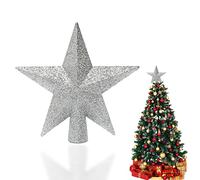 Stella per Albero di Natale, Puntale e Ornamenti Festivi, in Plastica Argento - Decorazione Casa