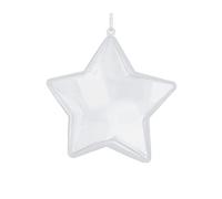 Stella plastica trasparente per appendere 2 parti 10,5 cm.