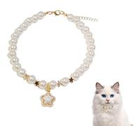 Stella regolabile collare gatto, collana di perle di gatto collare, adatta alla circonferenza del collo di 25-30 cm.