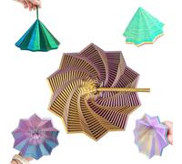 Stella sensoriale espansa stampata in 3D con manici, giocattolo a forma di stella a spirale rotante esagonale frattale colorato for alleviare lo stress(Sil-pur -Gol,6.7INCH)