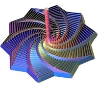 Stella sensoriale espansa stampata in 3D, stella fidget con manici, ruotante, materiale PLA con tocco liscio e setoso, gioco verticale per concentrazione e sollievo dallo stress, ideale come regalo di