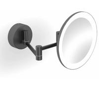 Stella specchietto per trucco 20x20 cm rotonda con illuminazione nero 22.00230-B